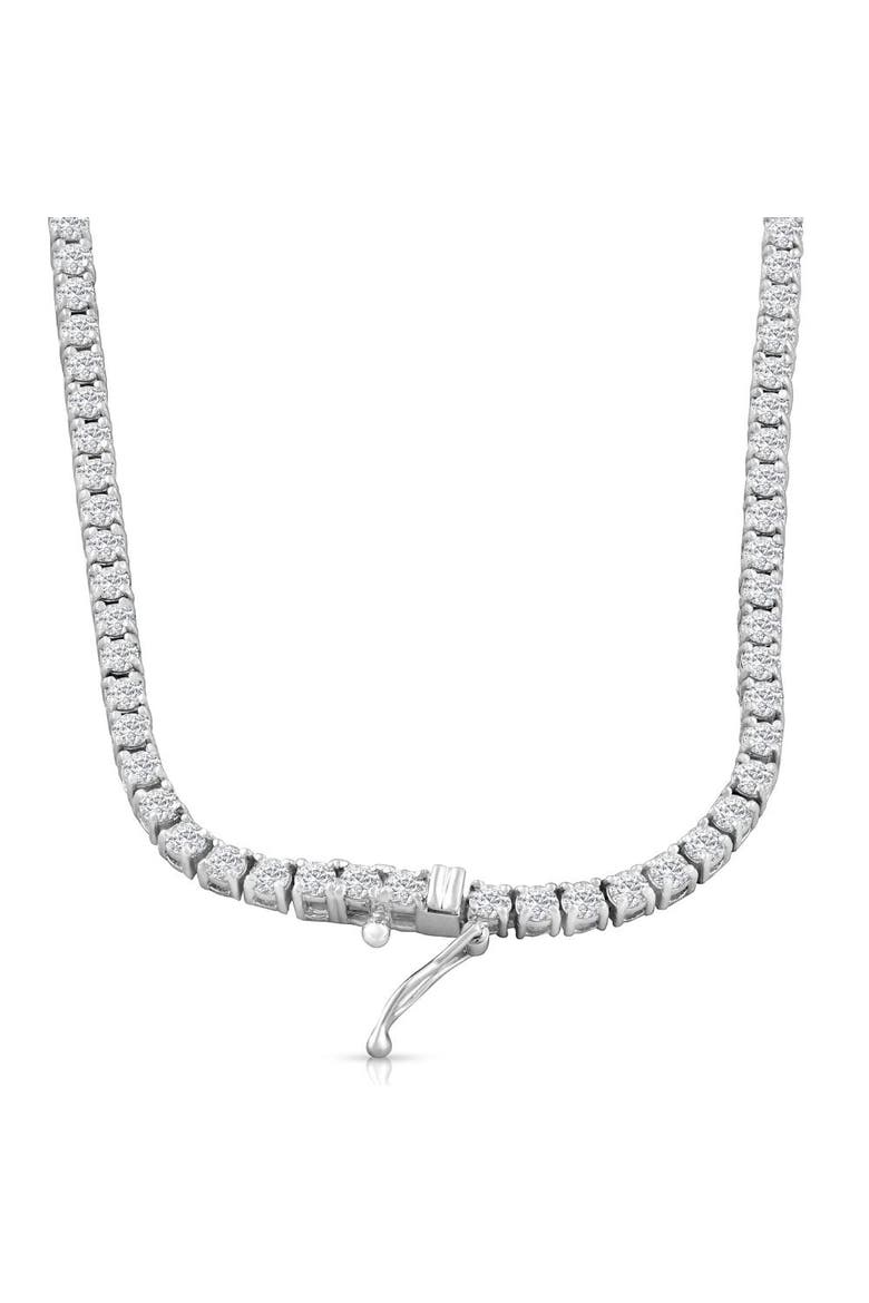 10Ct TW Lab Grown Diamond Tennis Necklace 14K Gold 18", Alternate, color, 14k White Gold