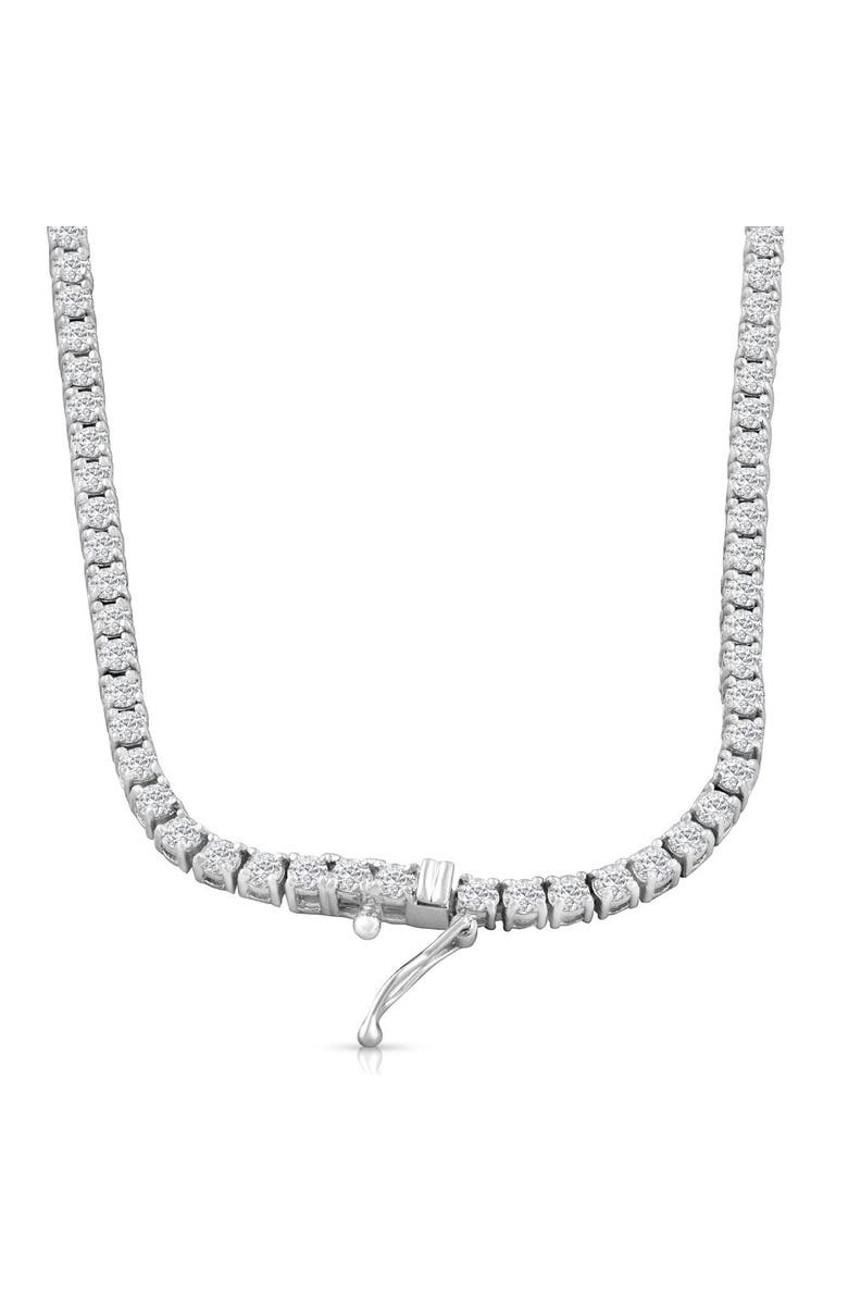 Bliss Diamond 10Ct TW Lab Grown Diamond Tennis Necklace 14K Gold 18", Alternate, color, 14K White Gold