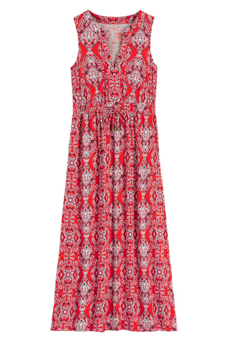 Delphine Print Sleeveless Jersey Midi Dress, Alternate, color, BLOOD ORANGE GARDENIA