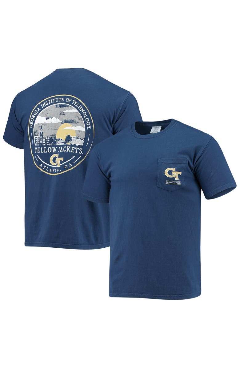 IMAGE ONE Men's Navy Georgia Tech Yellow Jackets Circle Campus Scene T-Shirt, Alternate, color, 