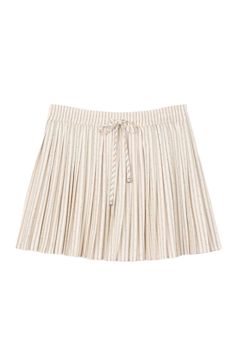 SANDRO Rhinestone striped pleated skirt, Alternate, color, 