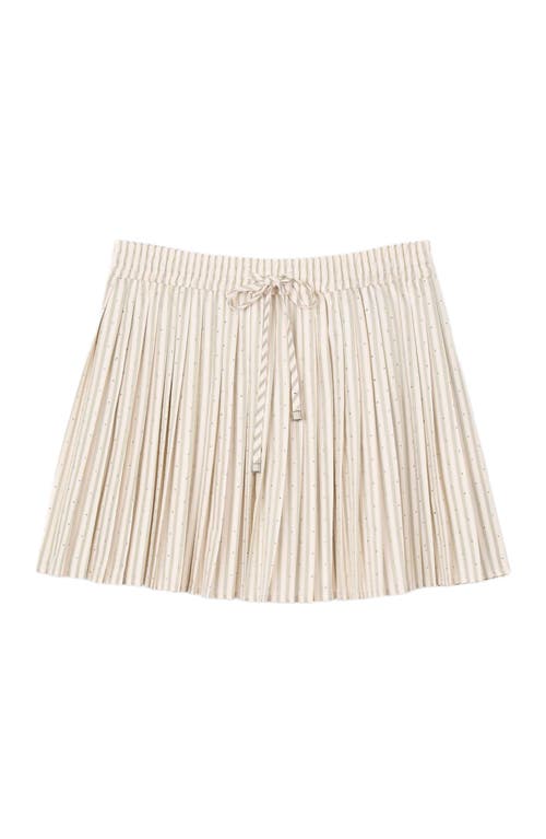 SANDRO SANDRO RHINESTONE STRIPED PLEATED SKIRT