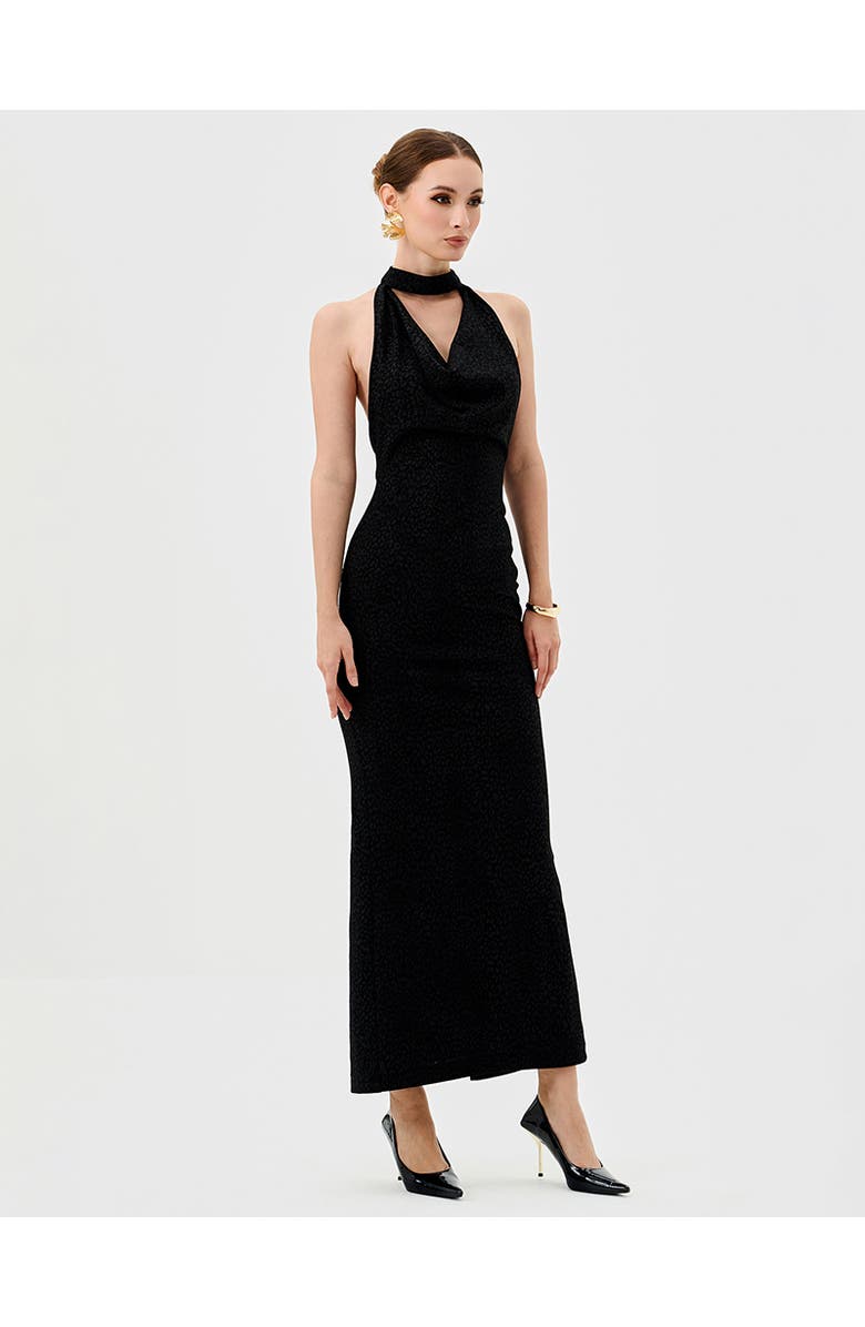 Bariano Tasie High Cowl Neck Midaxi, Alternate, color, Black