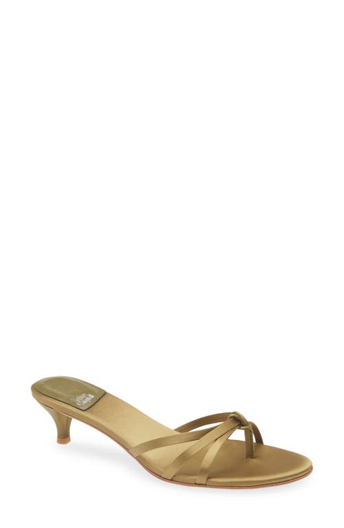Jeffrey Campbell Doretta Kitten Heel Flip Flop In Olive Satin