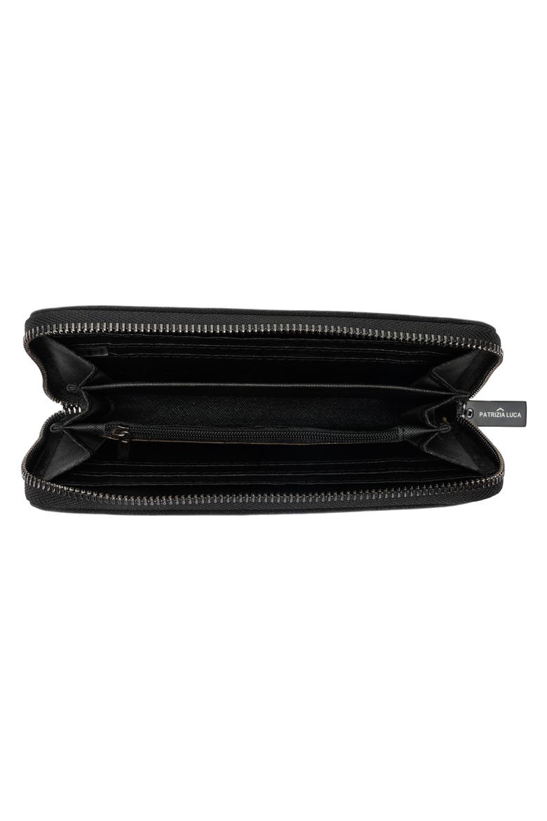 Floral Geo Continental Wallet, Alternate, color, MATTE BLACK