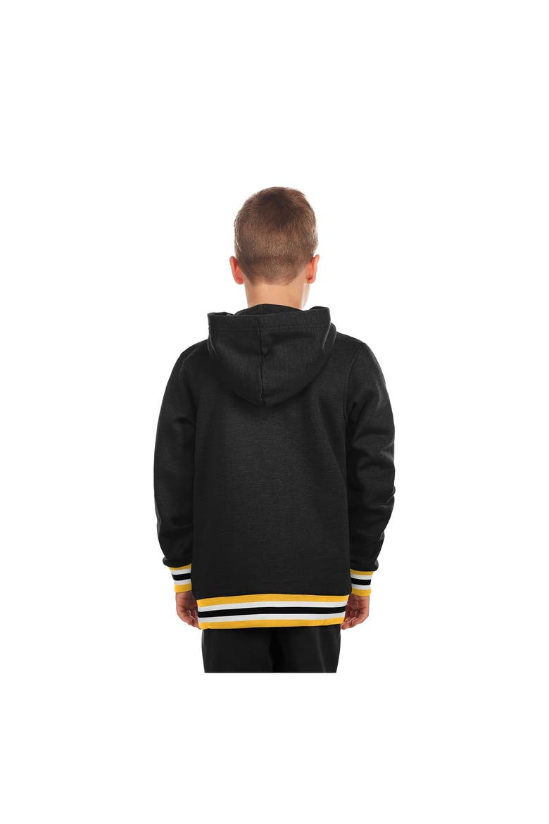 Youth New Era Black Pittsburgh Pirates Knit Trim Pullover Hoodie, Alternate, color, Black