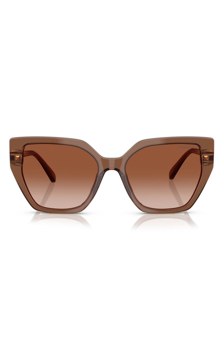 Swarovski Constella 56mm Polarized Irregular Sunglasses, Main, color, Brown Gradient
