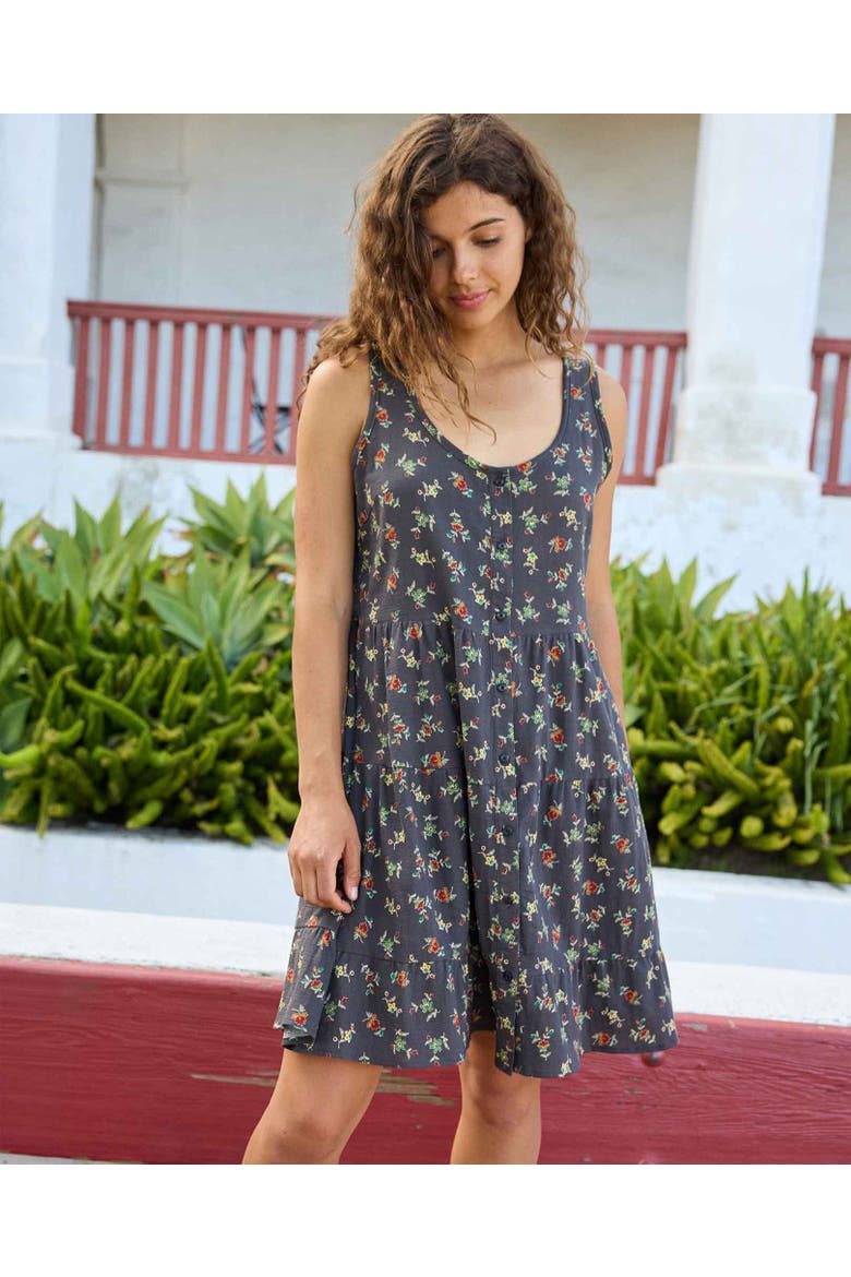 Manzana Tiered Sleeveless Dress, Alternate, color, Black Graphic Print