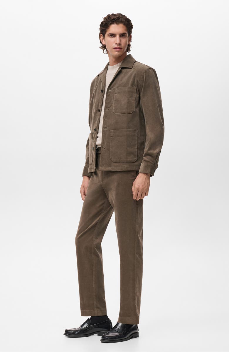 MANGO Regular Fit Corduroy Overshirt, Alternate, color, Mink Grey