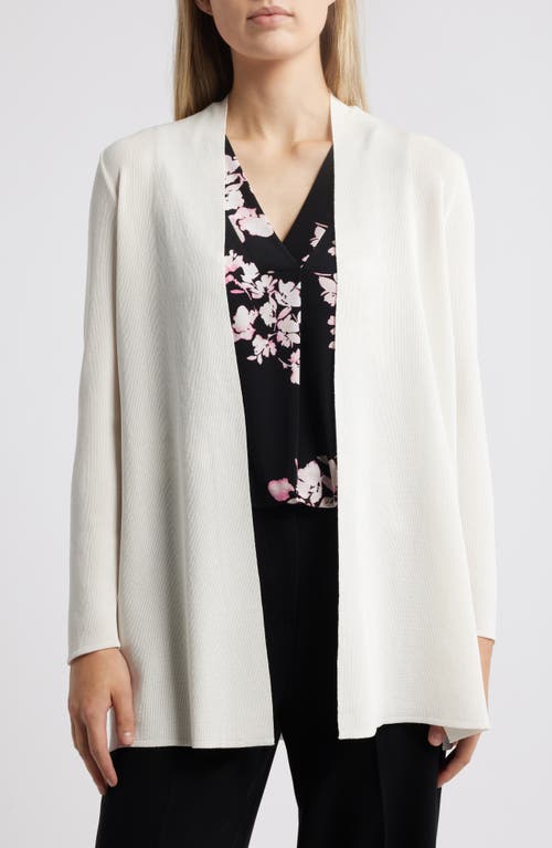 Anne Klein Nappa Open Front Cardigan In White Dove