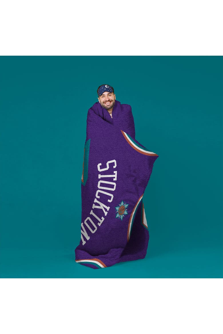 Utah Jazz John Stockton 60" x 80" Raschel Throw Blanket, Alternate, color, None