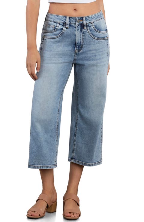 Track Crop Wide Leg Jeans