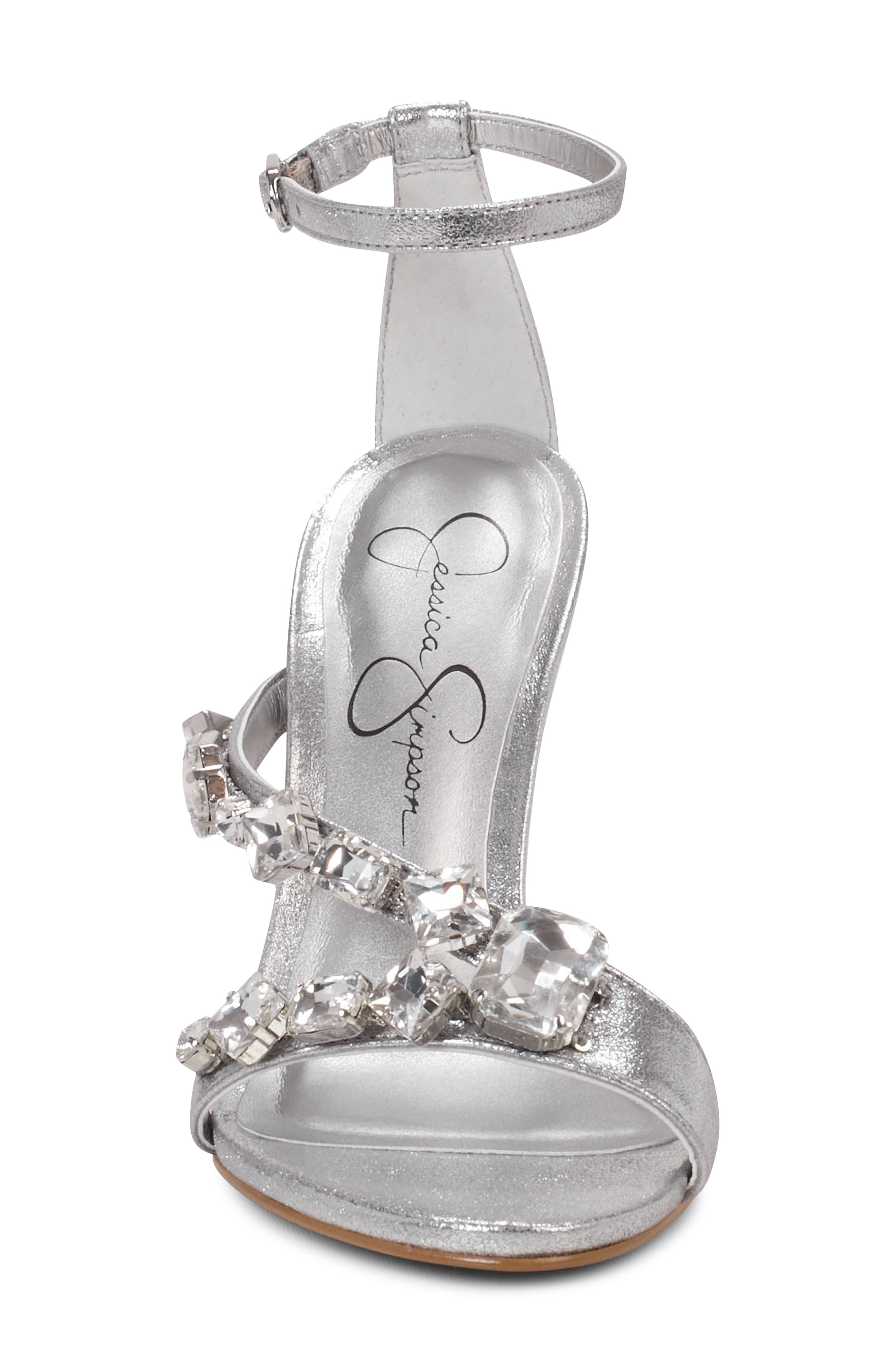 Jessica Simpson Raela Ankle Strap Sandal, Alternate, color, Silver