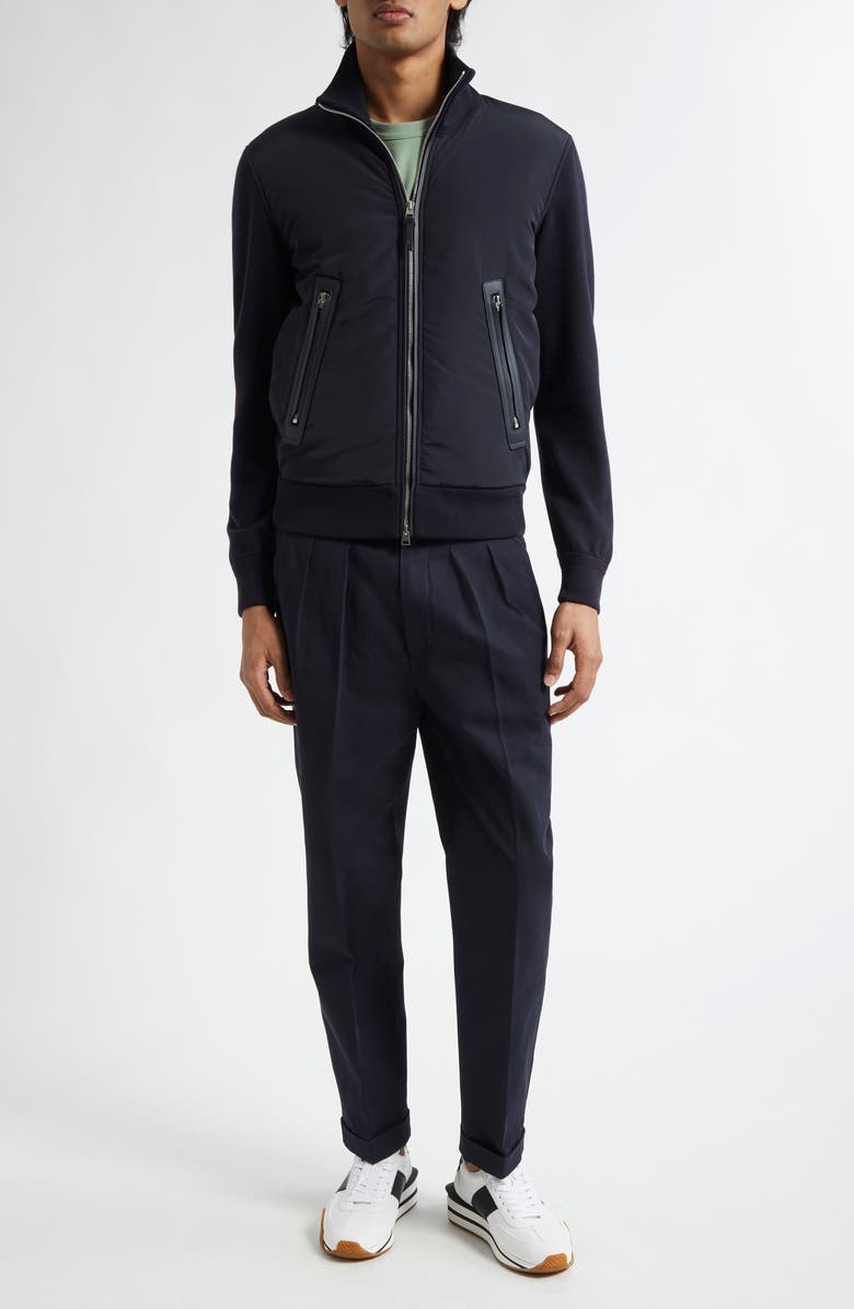 TOM FORD Pleated Cotton Gabardine Chinos, Alternate, color, Hb906 Midnight Navy