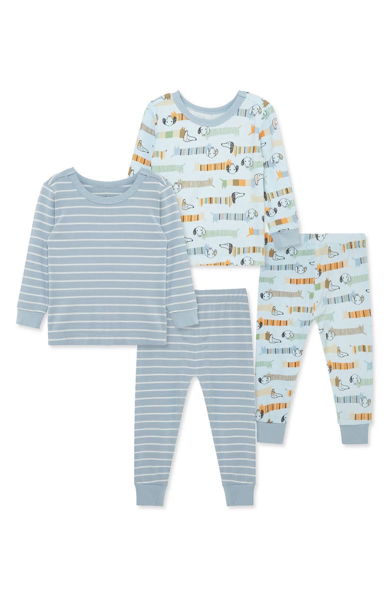 Little Me Puppy Print 2-Pack Stretch Viscose Pajama Set, Main, color, Blue