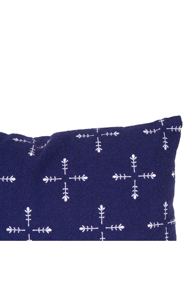 Lana Embroidered Outdoor Navy Mini Accent Pillow 14" x 22", Alternate, color, Blue