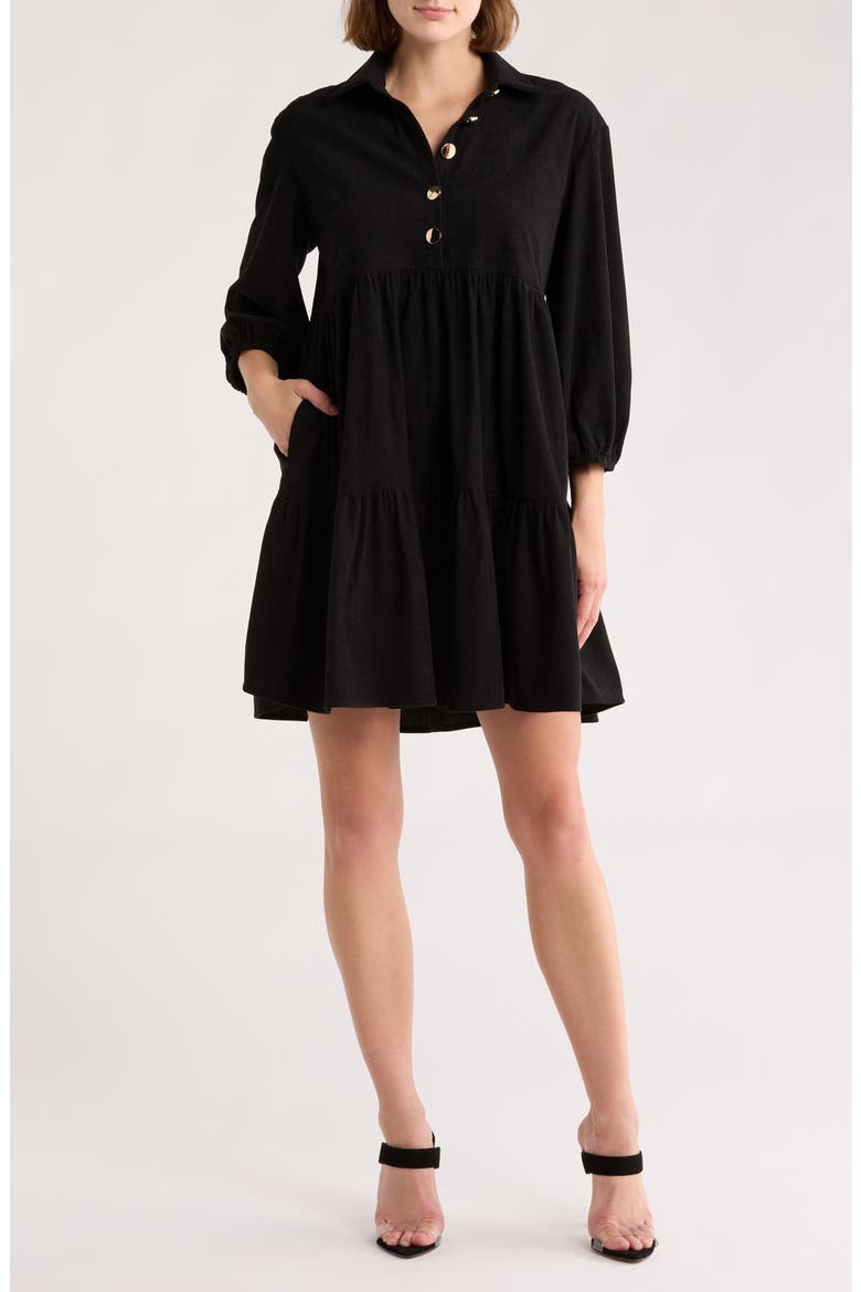 Cosette Corduroy Dress, Main, color, BLACK