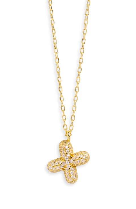 Cubic Zirconia Bubble Inital Pendant Necklace