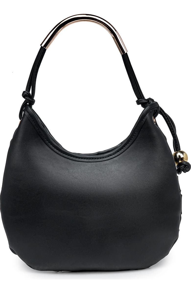 MODA LUXE Woven Faux Leather Shoulder Bag, Alternate, color, Black