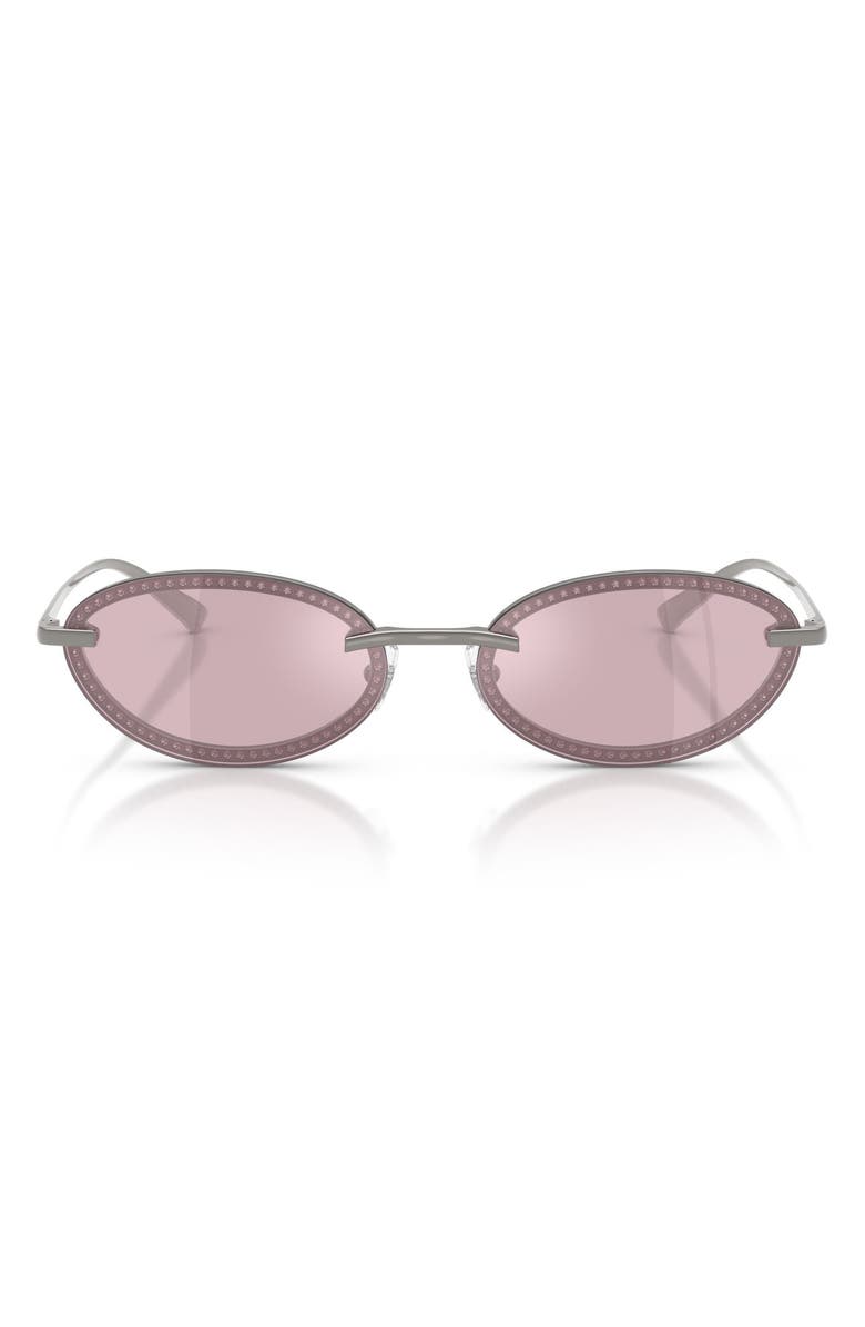 Jimmy Choo Zina 59mm Oval Sunglasses, Main, color, Gunmetal / Violet Mirror