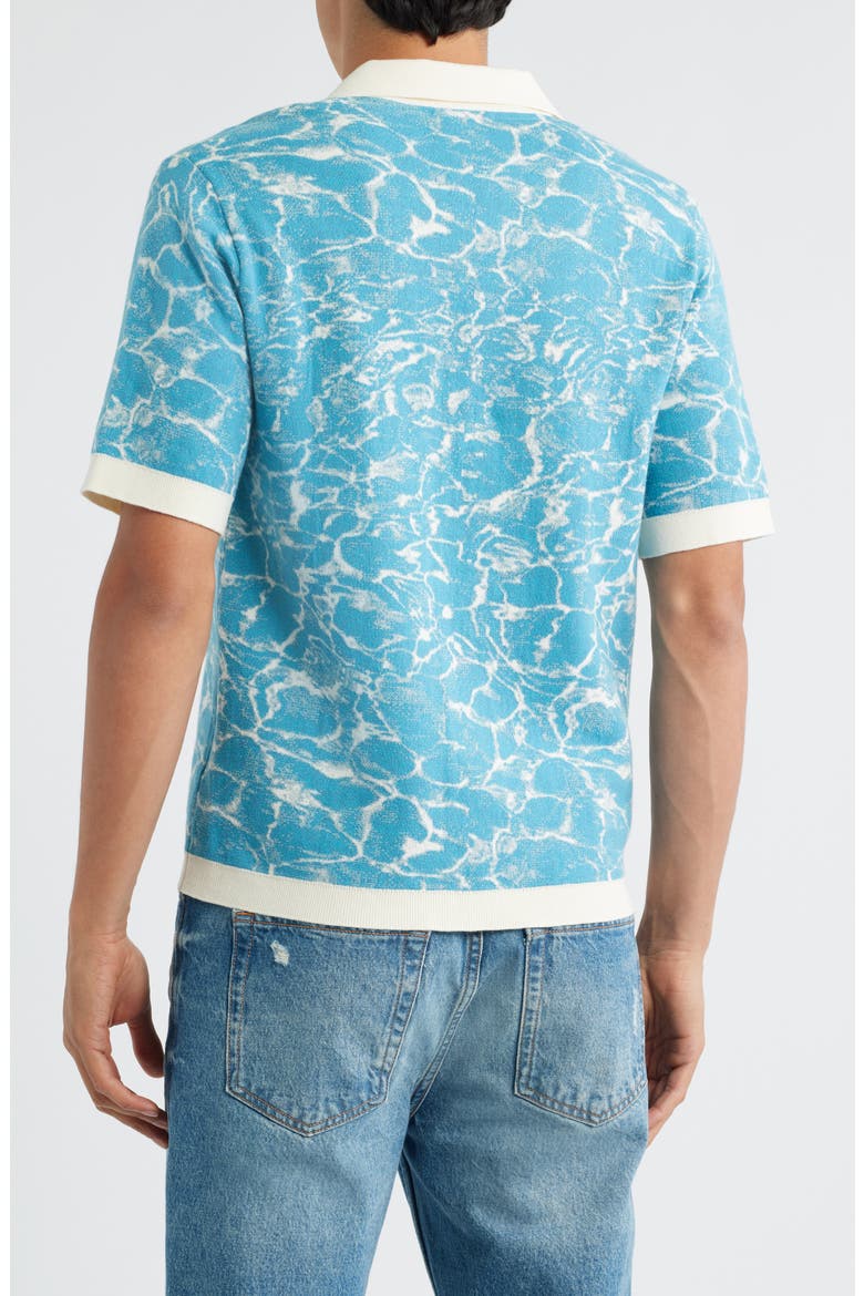 Farraris Negroni Cotton Camp Shirt, Alternate, color, BLUE WITH WHITE