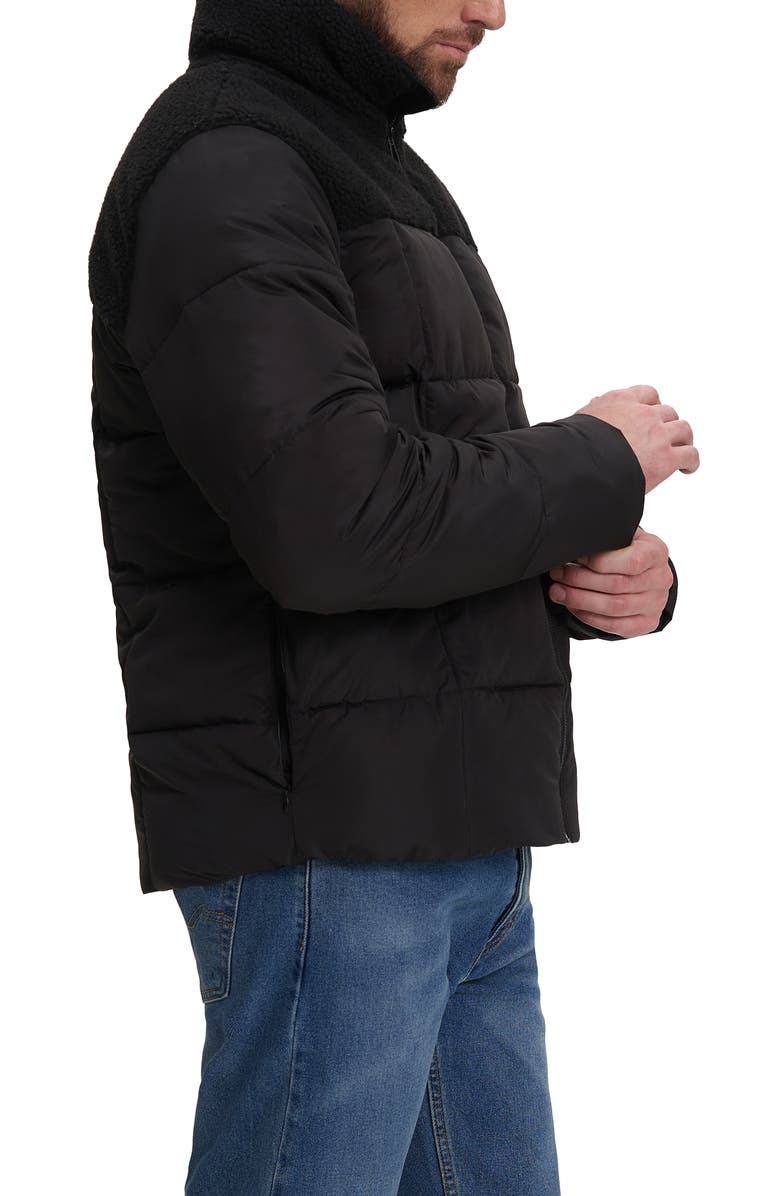 Noize Barry Faux Shearling Puffer Jacket, Alternate, color, Black