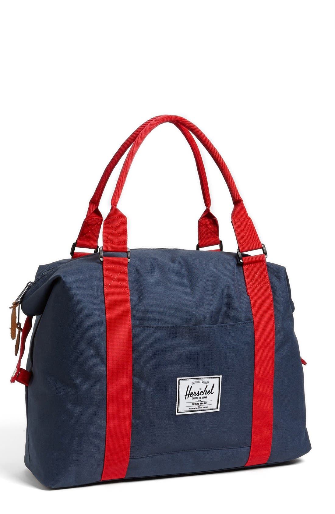 'Strand' Duffel Bag, Main, color, NAVY/ RED
