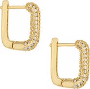 Ettika Pavé Crystal Square Huggie Earrings
