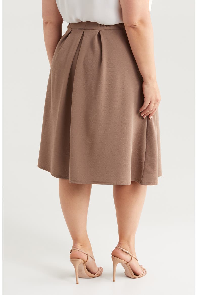 Pleated Elastic Waist Skirt, Alternate, color, TAUPE