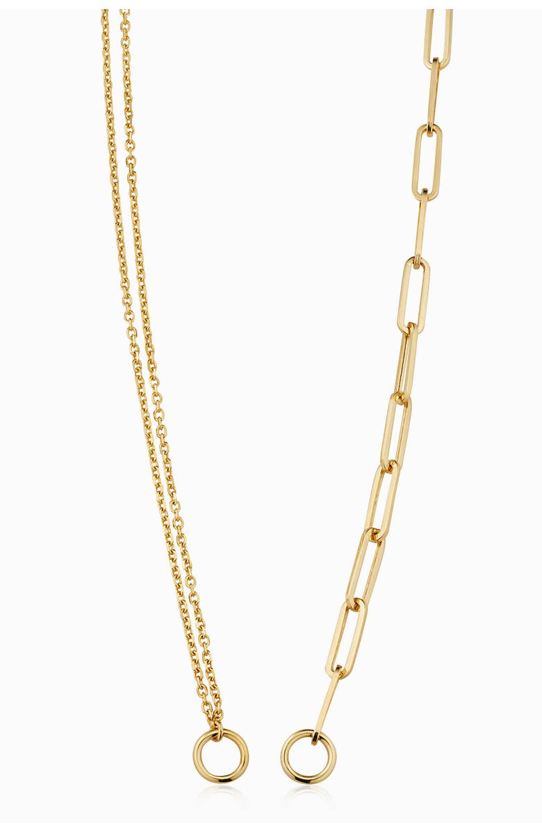Oradina 14K Yellow Gold Rimini Venice Mixed Link Split Chain, Main, color, Yellow Gold