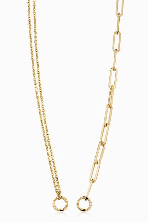 14K Yellow Gold Rimini Venice Mixed Link Split Chain