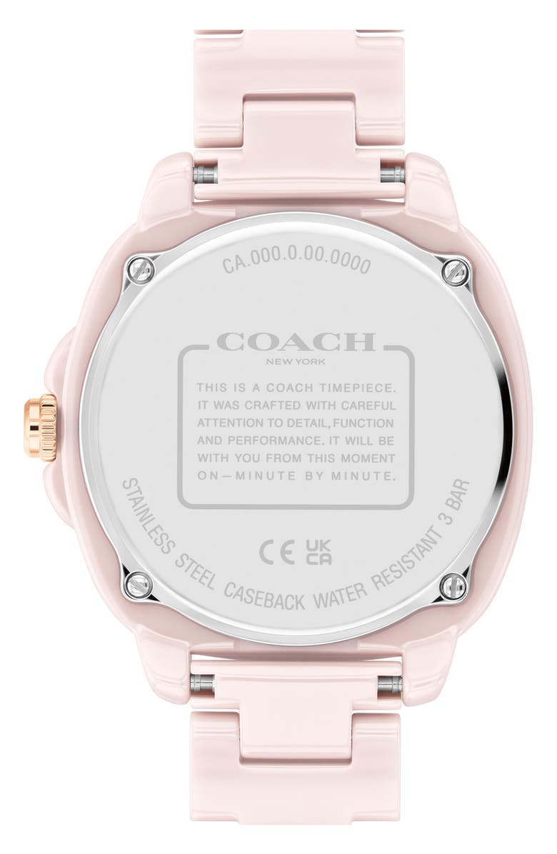 COACH Kitt Ceramic Bracelet Watch, 38mm, Alternate, color, Blush