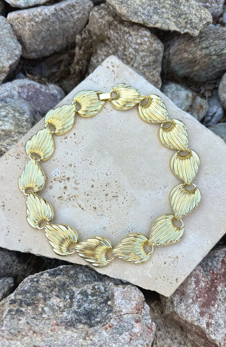 Adornia 14K Gold Plated Deco Link Necklace, Alternate, color, 