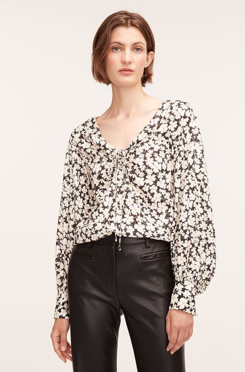 REBECCA TAYLOR REBECCA TAYLOR PAIGE FLEUR DRAWSTRING LONG SLEEVE BLOUSE