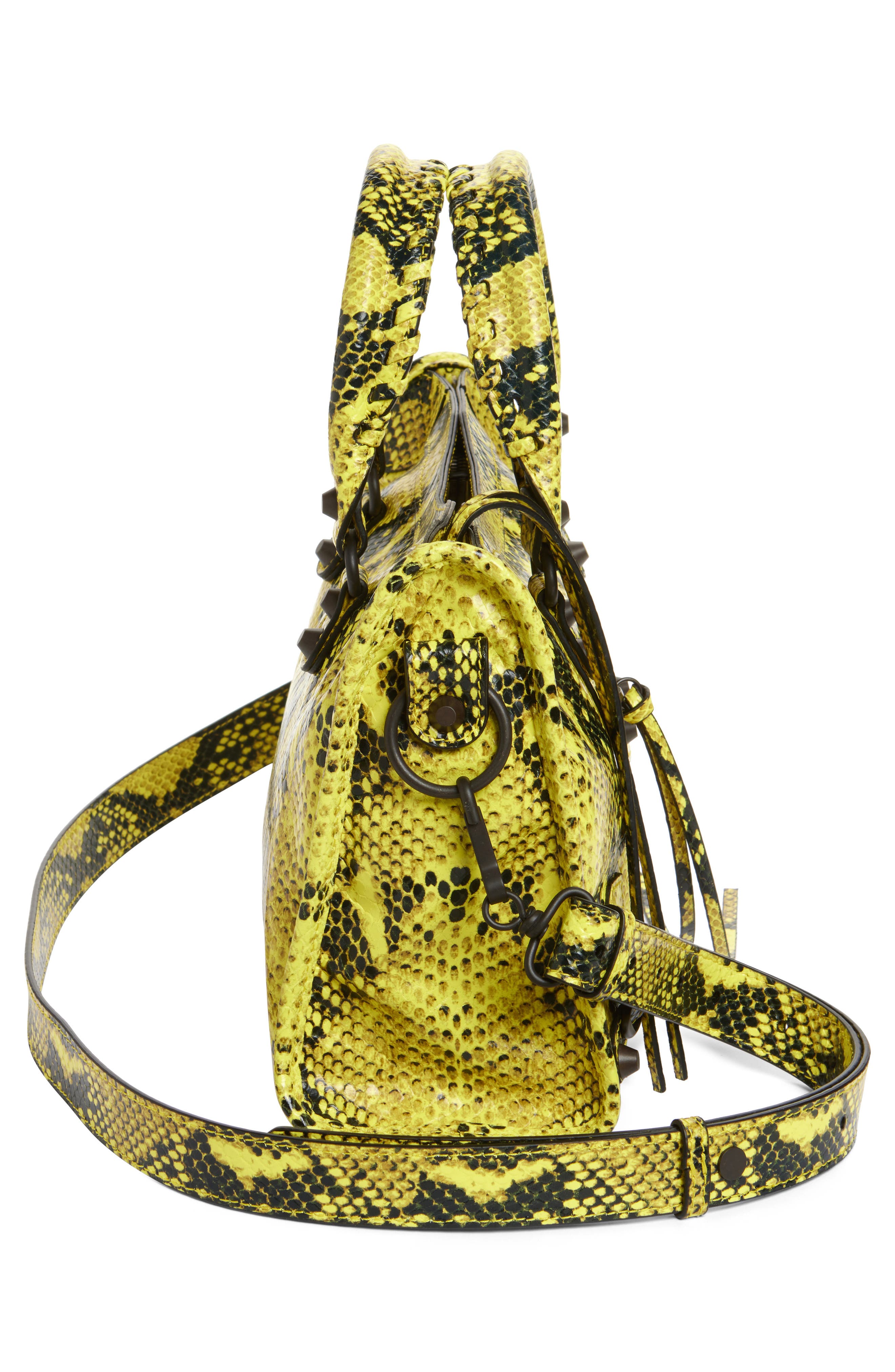 Balenciaga Small Le City Python Embossed Leather Top Handle Bag, Alternate, color, 