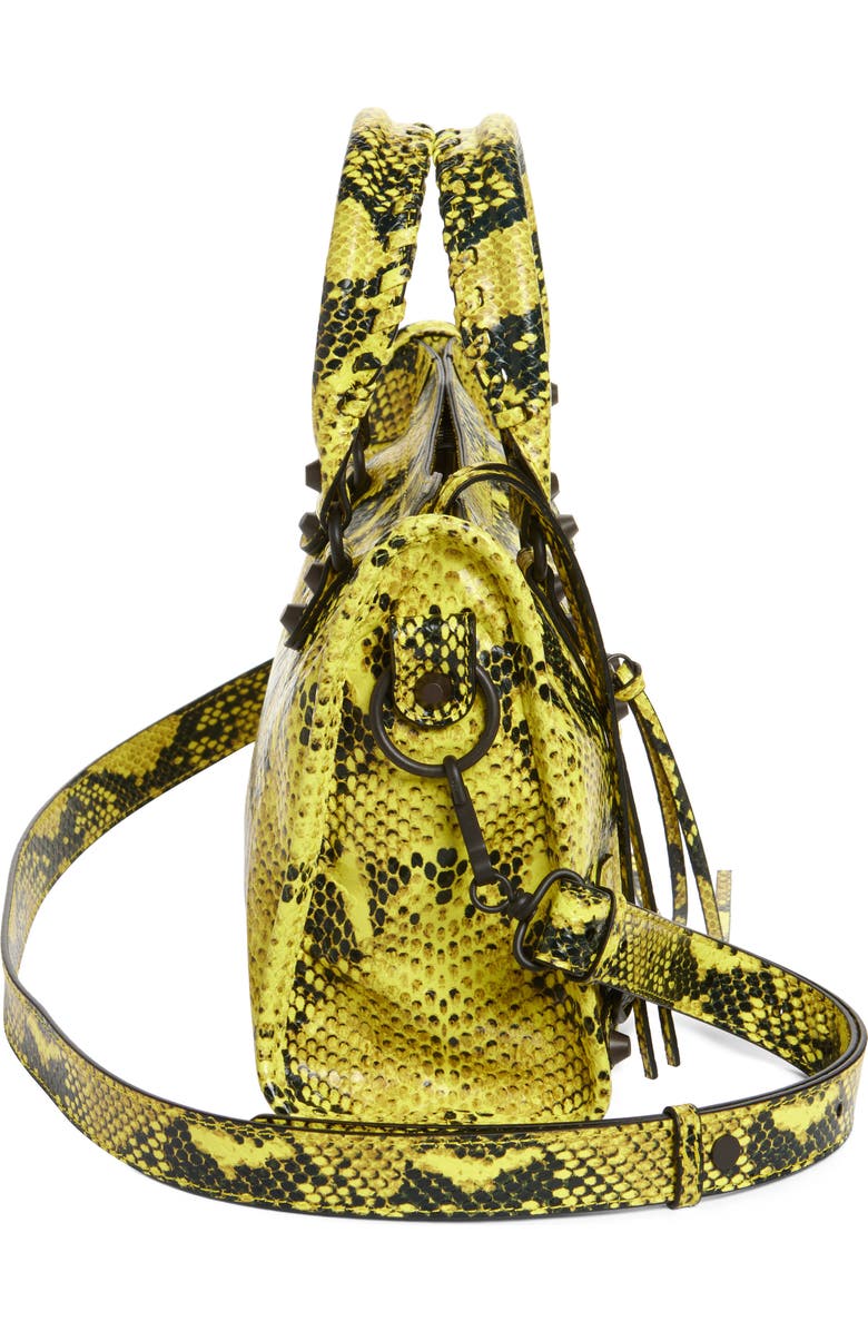 Balenciaga Small Le City Python Embossed Leather Top Handle Bag, Alternate, color,
