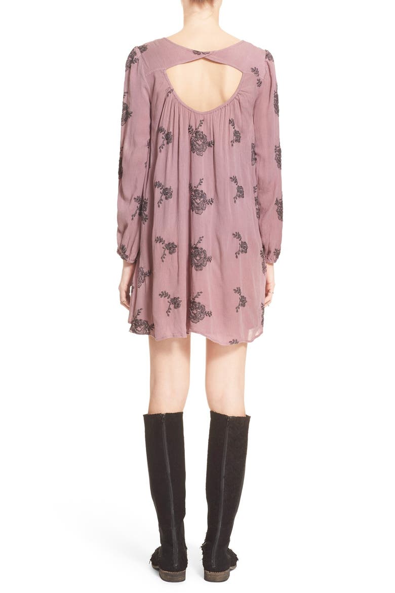 'Emma's' Embroidered Swing Dress, Alternate, color, ELDERBERRY