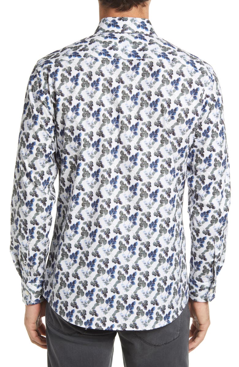 Brax Harold Hi-Flex Stretch Leaf Button-Up Shirt, Alternate, color, 
