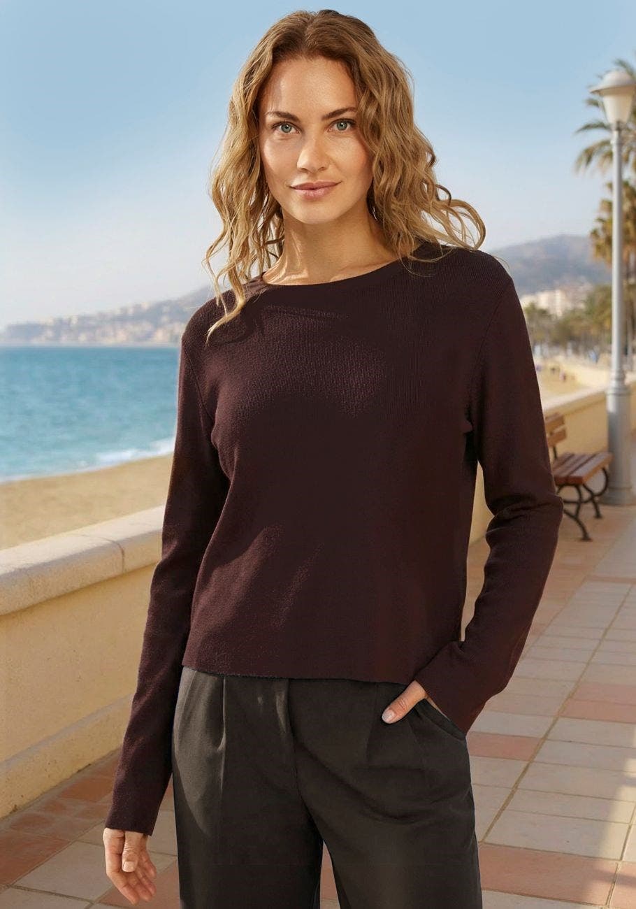 LASCANA Fine Knit Basic Sweater (Women) | Nordstrom