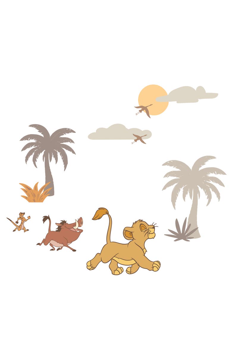 Lambs & Ivy Disney Baby Lion King Safari Mural-Like Wall Decals/Stickers, Main, color, Brown