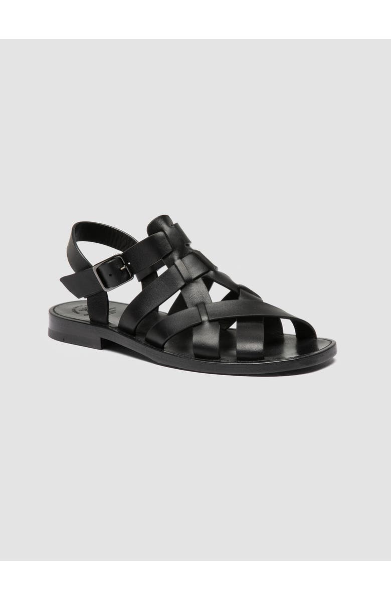 Officine Creative Ganema 105 Leather Fisherman Sandals, Alternate, color, Black