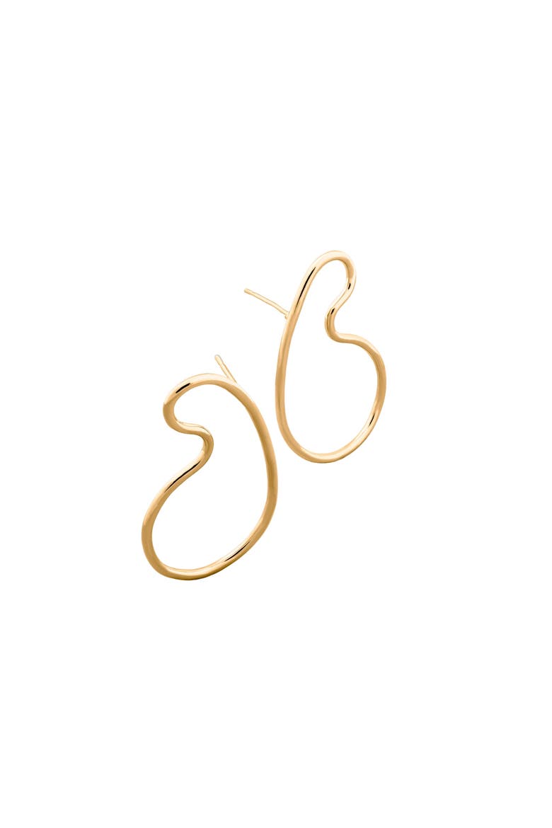 Naty sculptural curves drop  earring, Main, color, GOLD