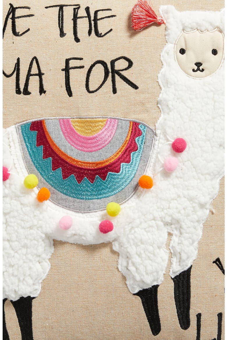 Save the Drama For Your Llama Pillow, Alternate, color, TAUPE