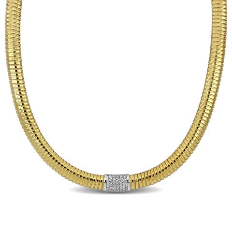 Cubic Zirconia Bombe Omega Necklace