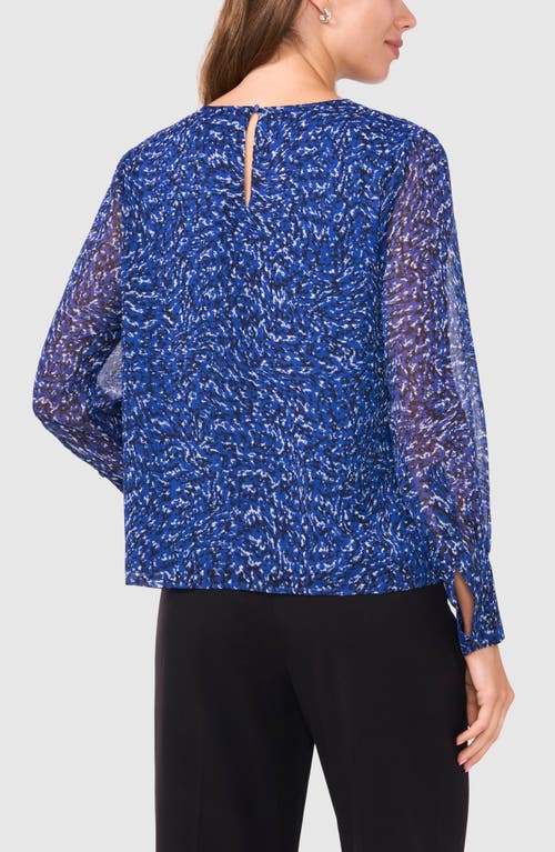 Halogen ® Cowl Neck Chiffon Top In Twilight Blue Print