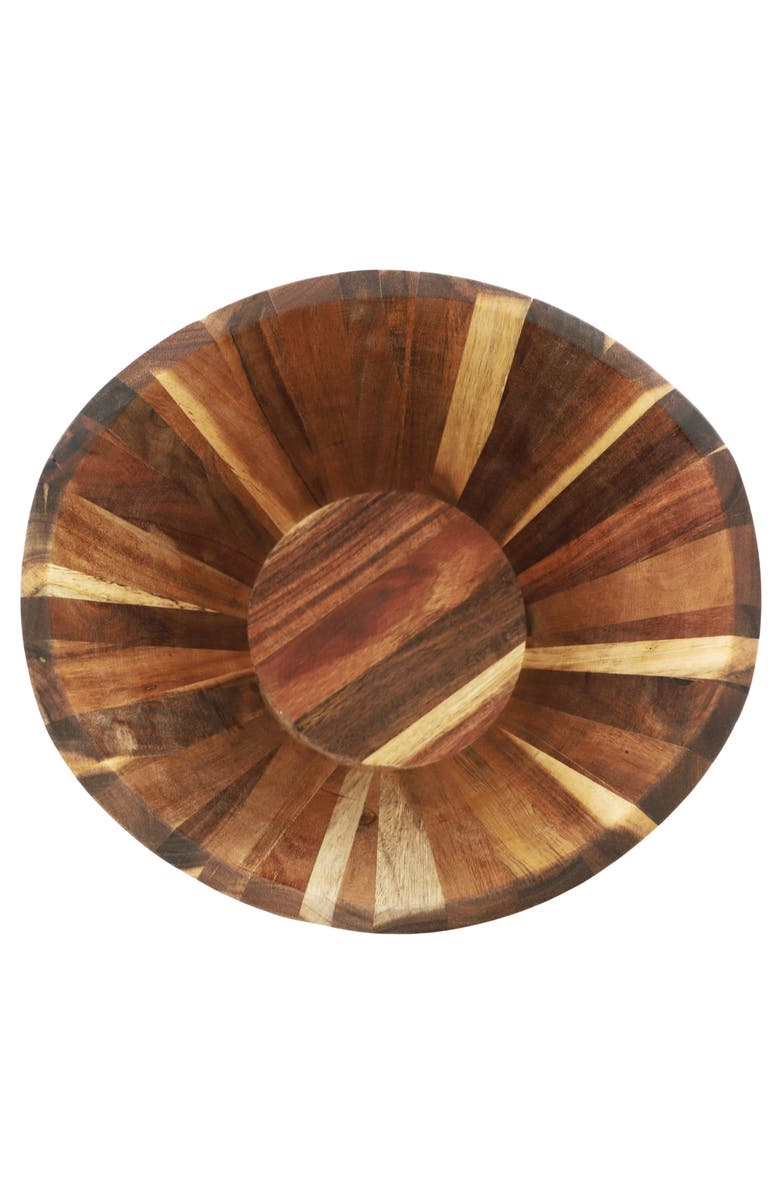 Megachef Large Acacia Wood Salad Bowl with Serving Utensils, Alternate, color, Brown