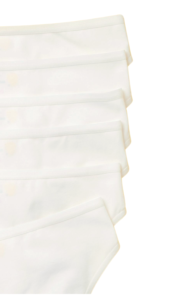 Yellowberry Simple Pima Cotton Underwear 6PK, Alternate, color, Snowflake