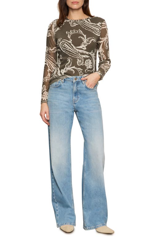 Sanctuary Floral Print Long Sleeve Mesh Top In Multi