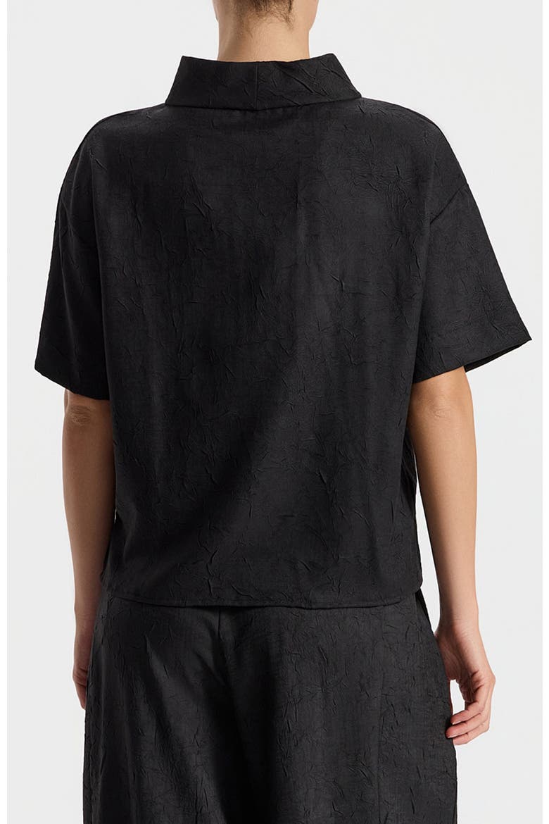 Oriana Boat-Neck Short Sleeved Top, Alternate, color, Black