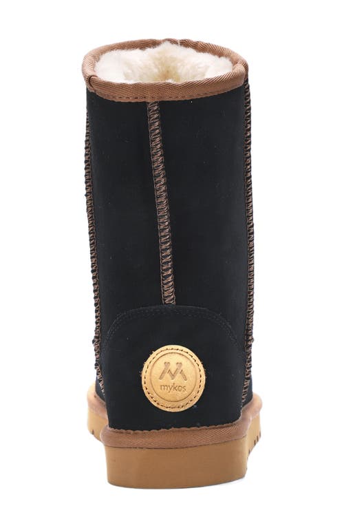 Mykos Suede Faux Fur Lined Boot In Black